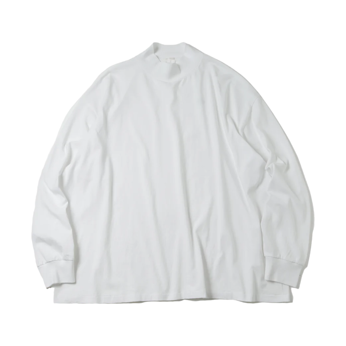 코모리 코튼 저지 목 넥 풀오버 화이트 - 24AW(Comoli Cotton Jersey Mock Neck Pullover White - 24AW)