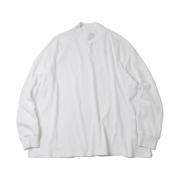 Comoli Cotton Jersey Mock Neck Pullover White - 24AW