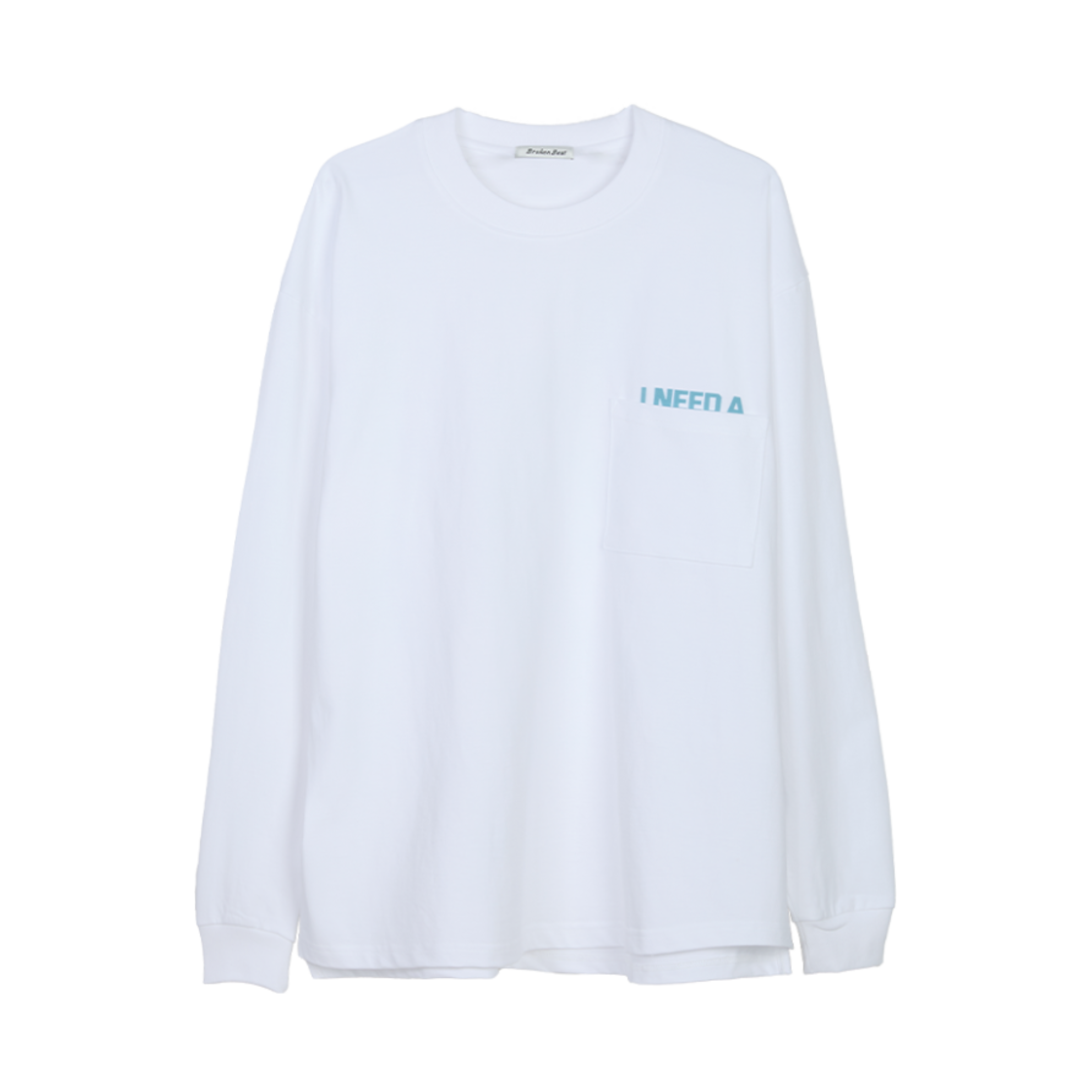 BB25LT001WH Broken Beat Pocket Long Sleeve Shirt White