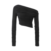(W) Threetimes Drawing Top Black