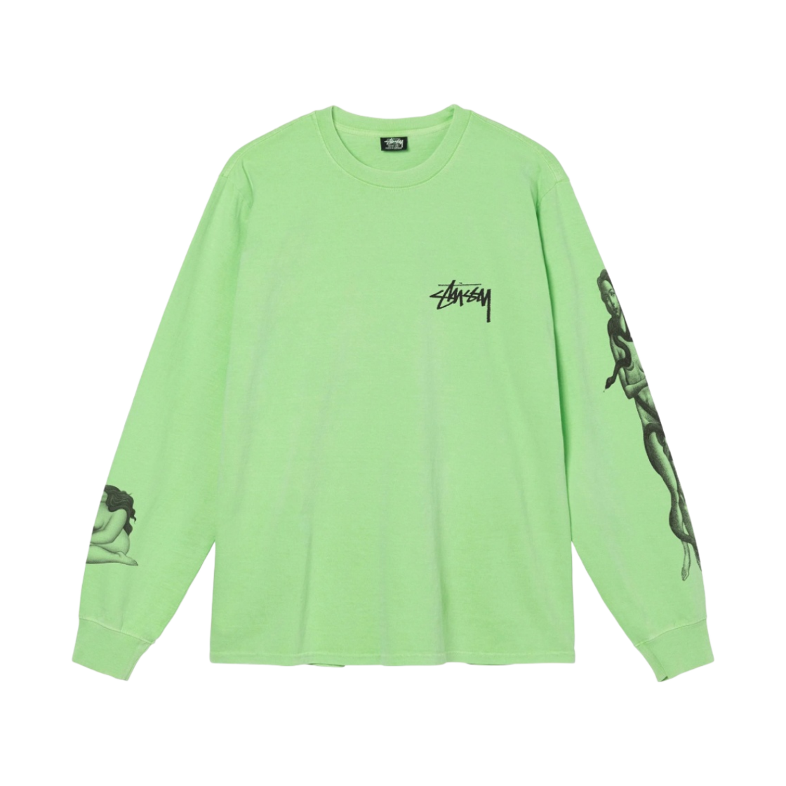 스투시 비너스 피그먼트 다이드 롱슬리브 티셔츠 그린