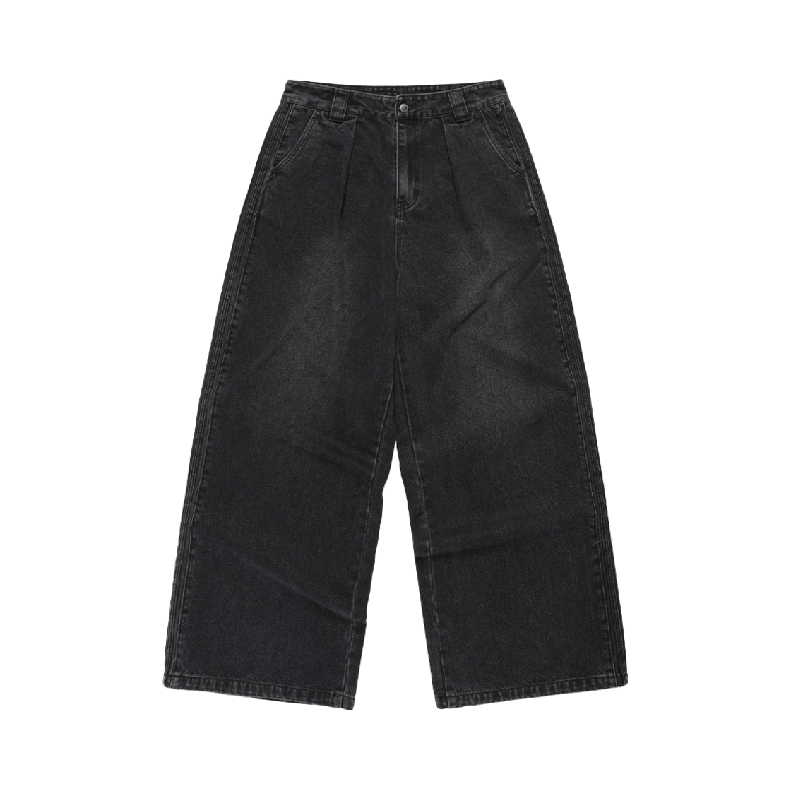 HVRSDDW602BKA Vonvat Incision Track Denim Pants Black