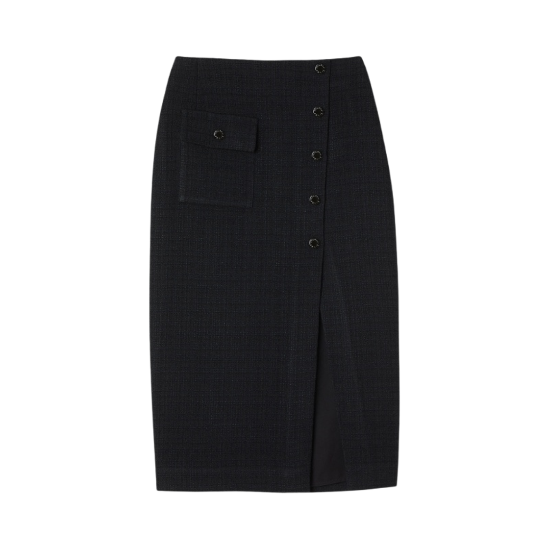 (W) 산드로 트위드 미디 스커트 블랙((W) Sandro Tweed Midi Skirt Black)