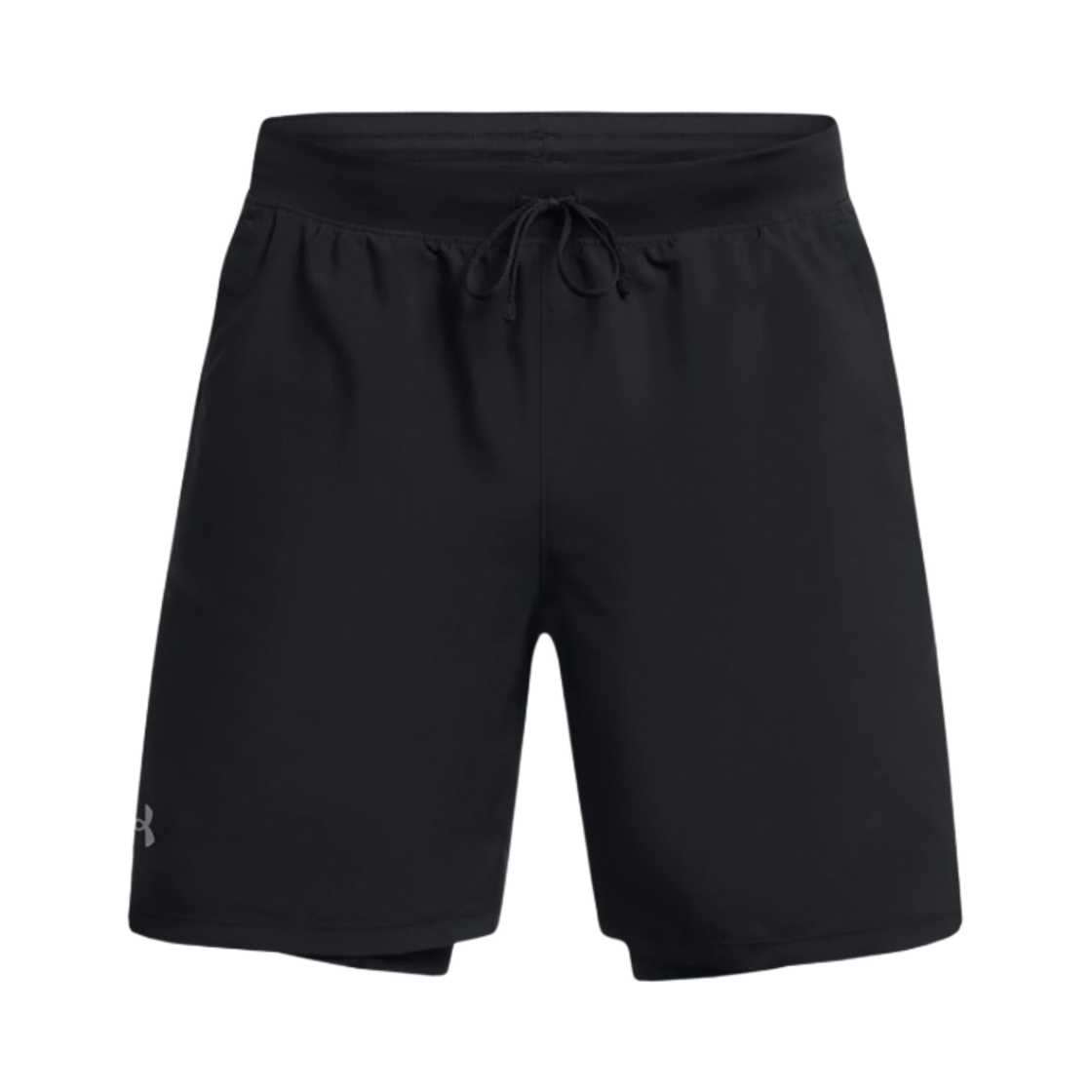 언더아머 런치 투인원 7인치 쇼츠 블랙 리플렉티브(Under Armour Launch 2-in-1 7 Inch Shorts Black Reflective)