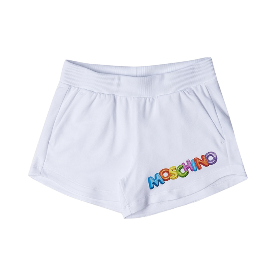 (키즈) 모스키노 인플레이터블 로고 쇼츠 화이트((Kids) Moschino Inflatable Logo Shorts White)