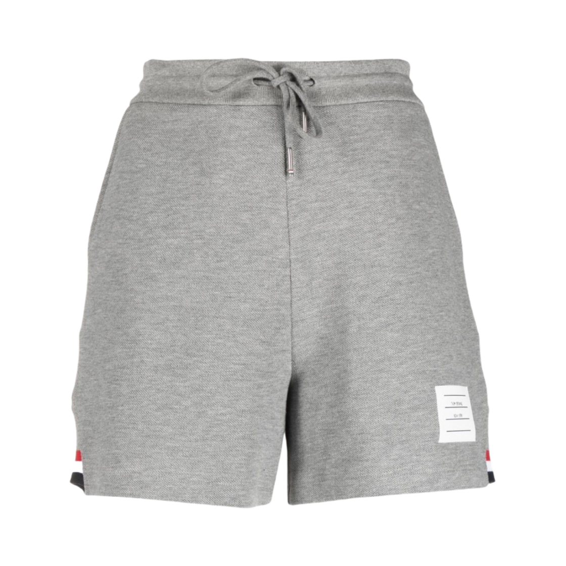 (W) 톰브라운 피케 스트라이프 립 거싯 쇼츠 라이트 그레이((W) Thom Browne Pique Stripe Rib Gusset Shorts Light Grey) - 1