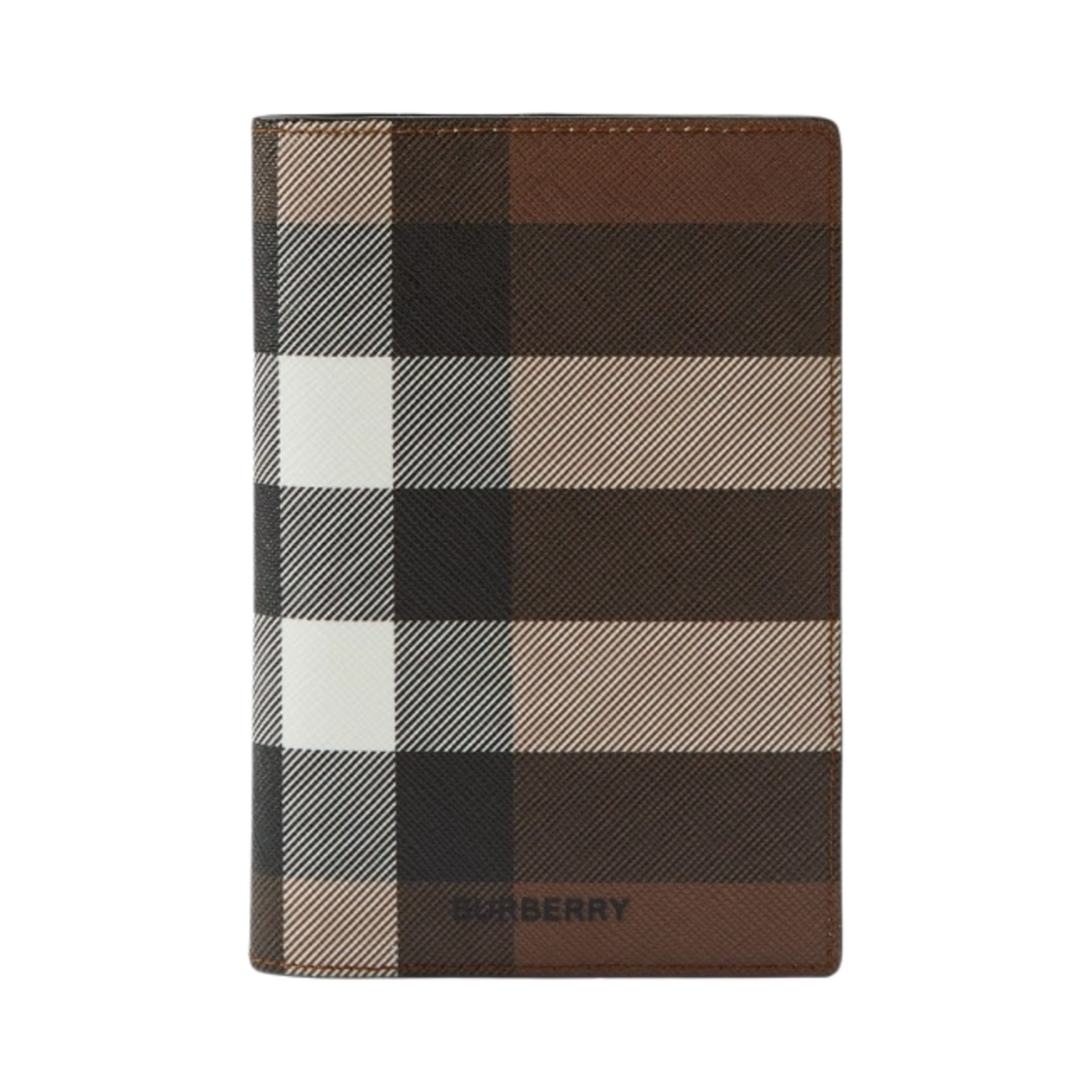 버버리 체크 레더 패스포트 홀더 다크 버치 브라운(Burberry Check Leather Passport Holder Dark Birch Brown) - 1