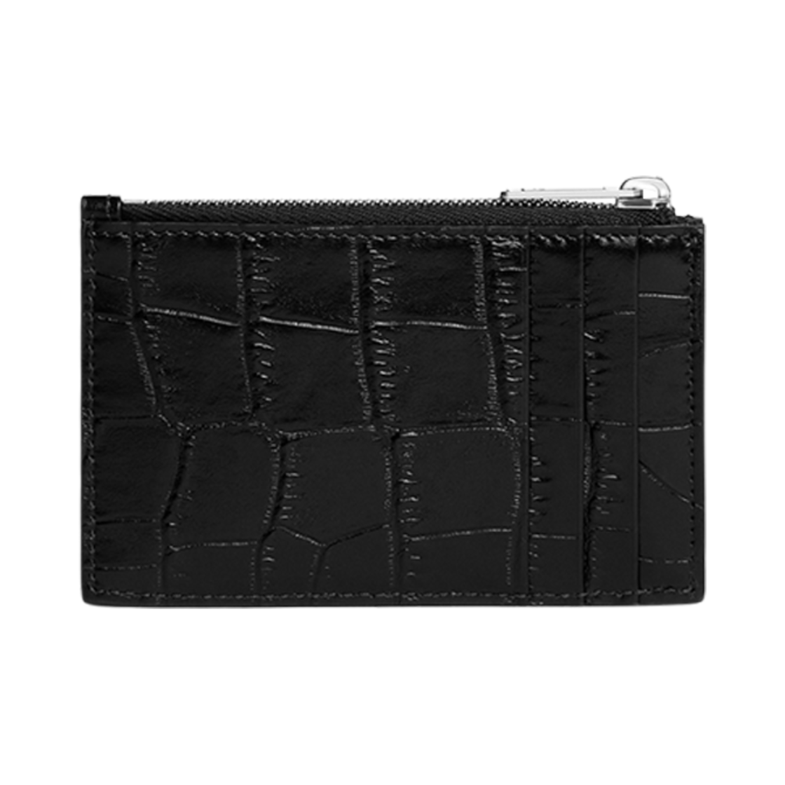 셀린느 지퍼 카드 홀더 크로커다일 엠보스 카프스킨 블랙(Celine Zipped Card Holder in Crocodile Embossed Calfskin Black) - 3