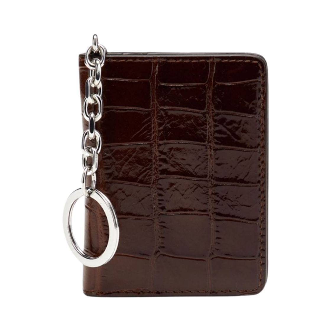 메종 마르지엘라 보빈 레더 크로커다일 프린트 키링 카드 홀더 꼬냑(Maison Margiela Bovine Leather Crocodile Print Keyring Card Holder Cognac) - 1