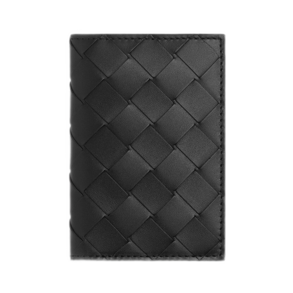 749417VCPQ61128 Bottega Veneta Intrecciato Flap Card Case Black Madder Brown