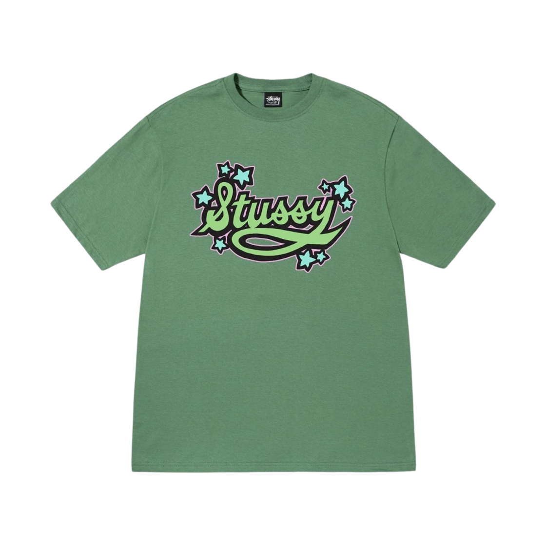 스투시 스타 스크립트 티셔츠 그린(Stussy Star Script T-Shirt Green) - 1