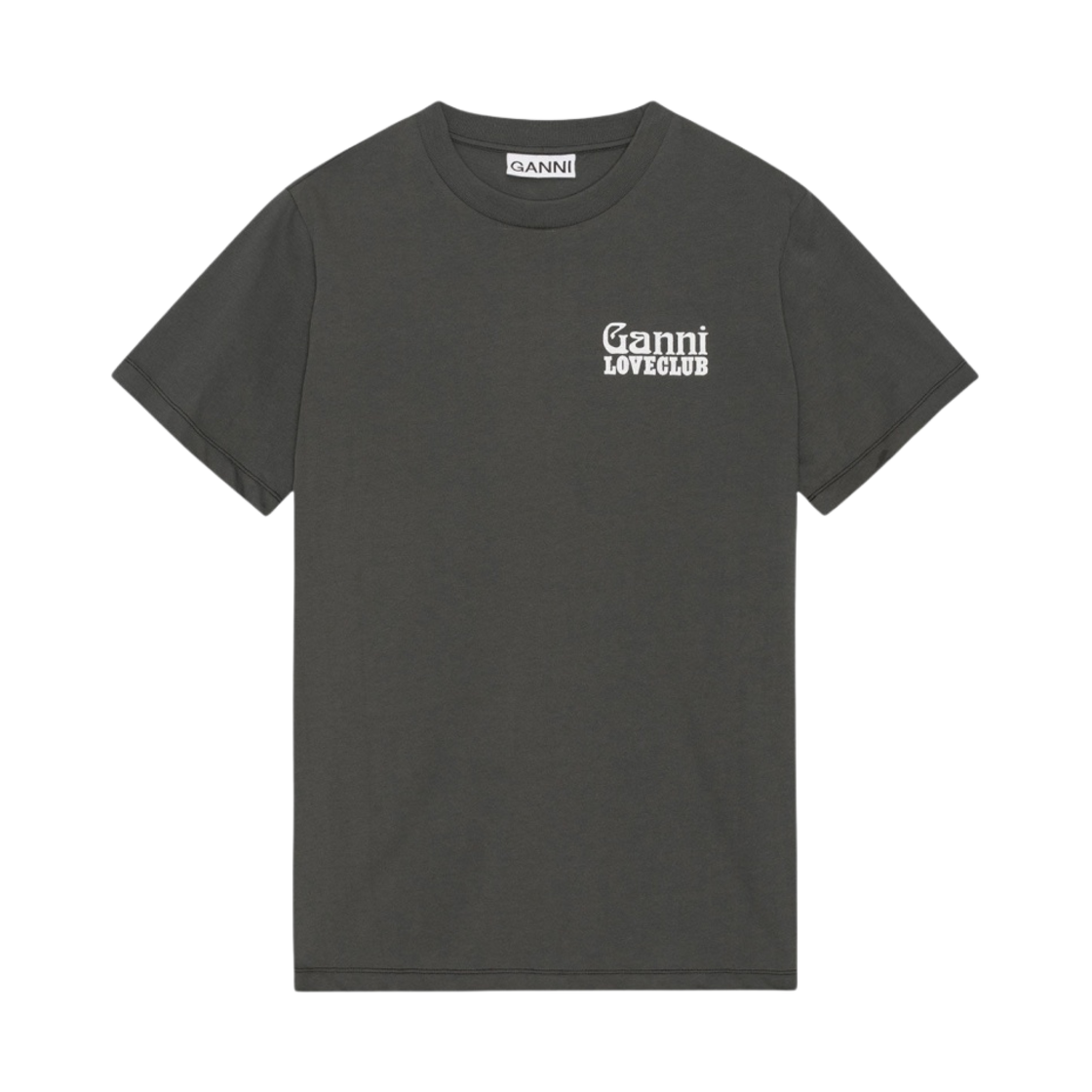 (W) 가니 릴렉스드 러브클럽 티셔츠 볼캐닉 애쉬((W) Ganni Relaxed Loveclub T-Shirt Volcanic Ash) - 1
