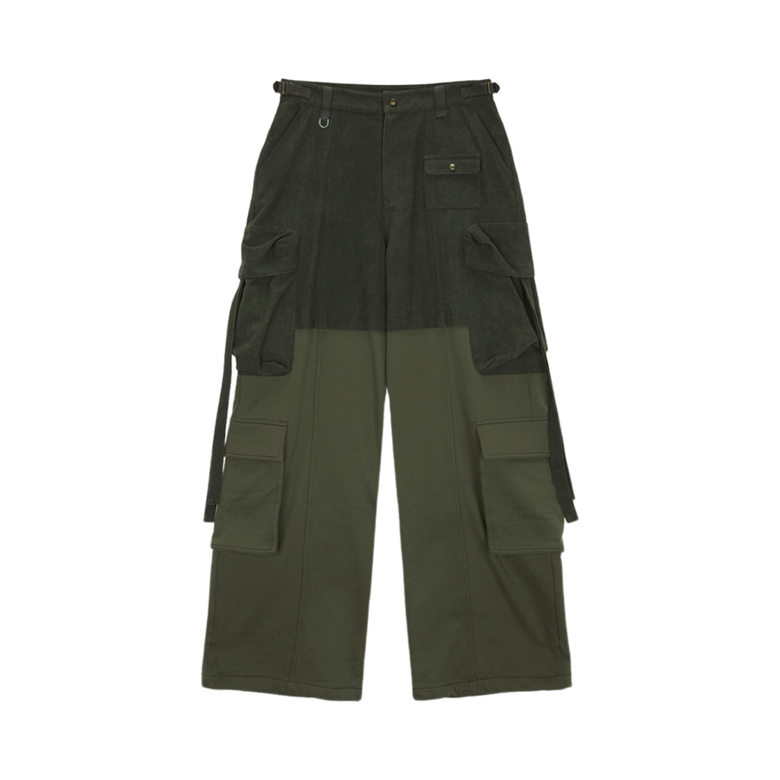 (W) 마뗑킴 저지 믹스드 카고 팬츠 카키