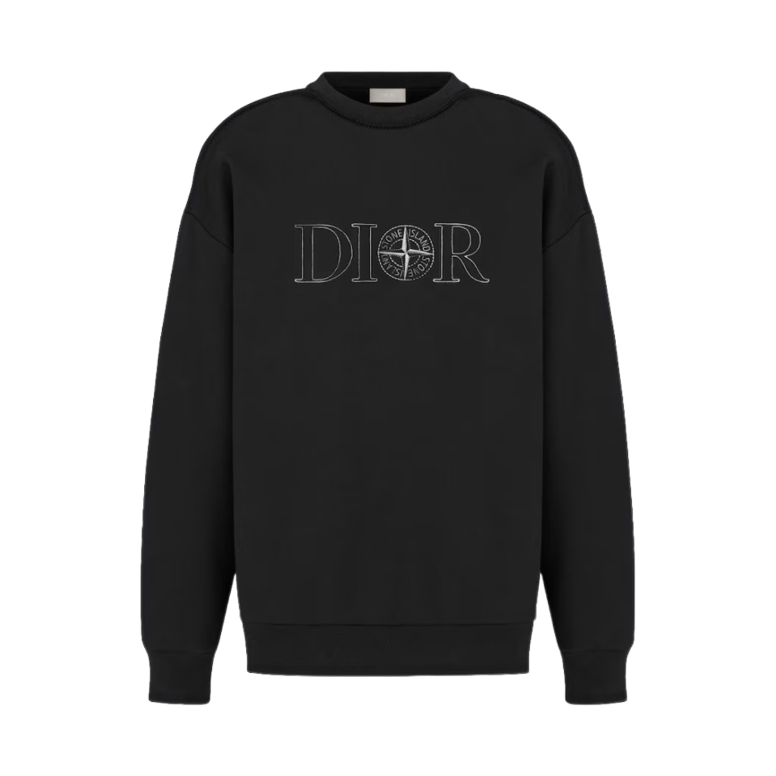 디올 x 스톤 아일랜드 코튼 플리스 스웨트셔츠 블랙