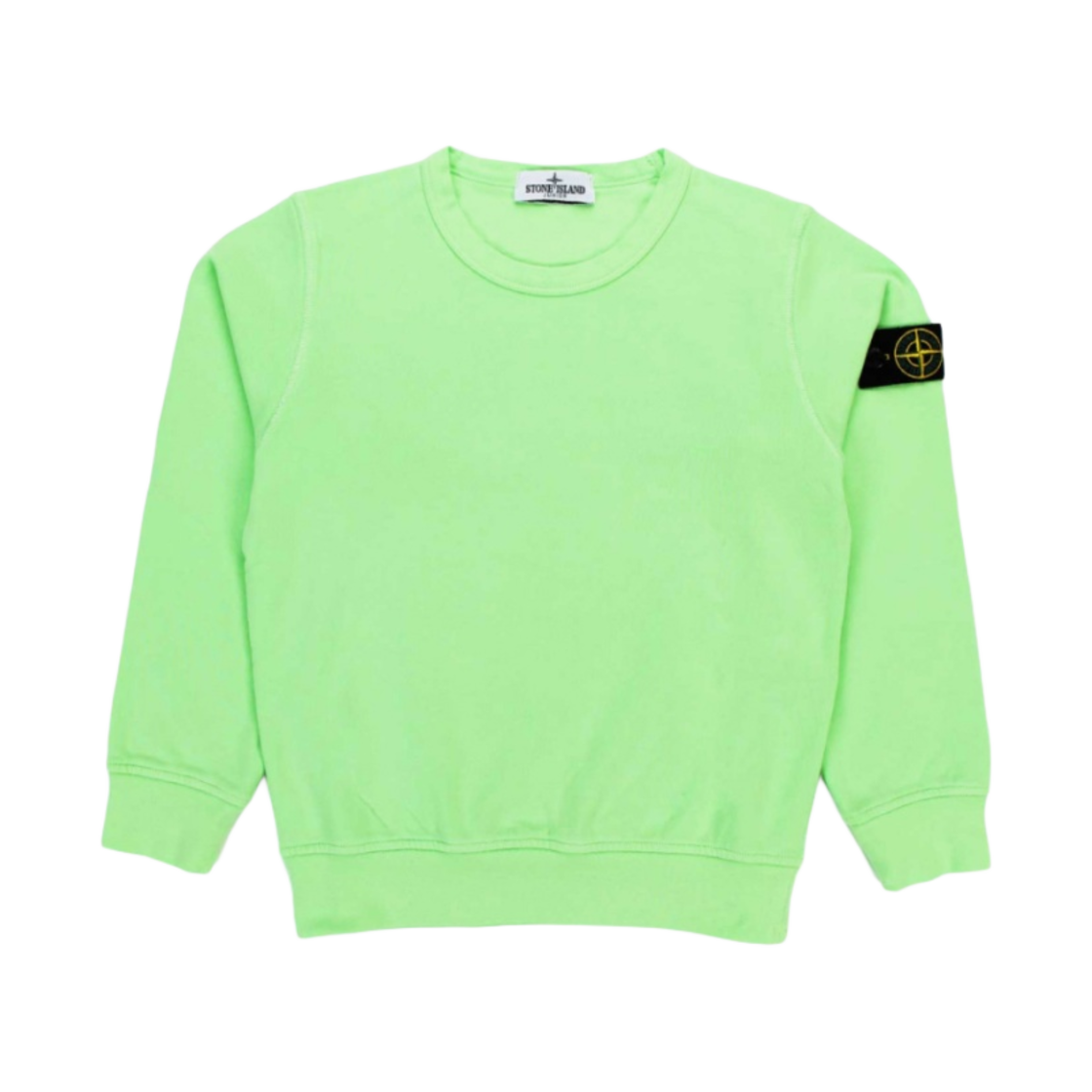 761661340-V0051 (Kids) Stone Island 61340 Cotton Fleece Crewneck Sweatshirt Pistachio - 22SS