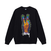 Stussy Peace Sign Crew Black