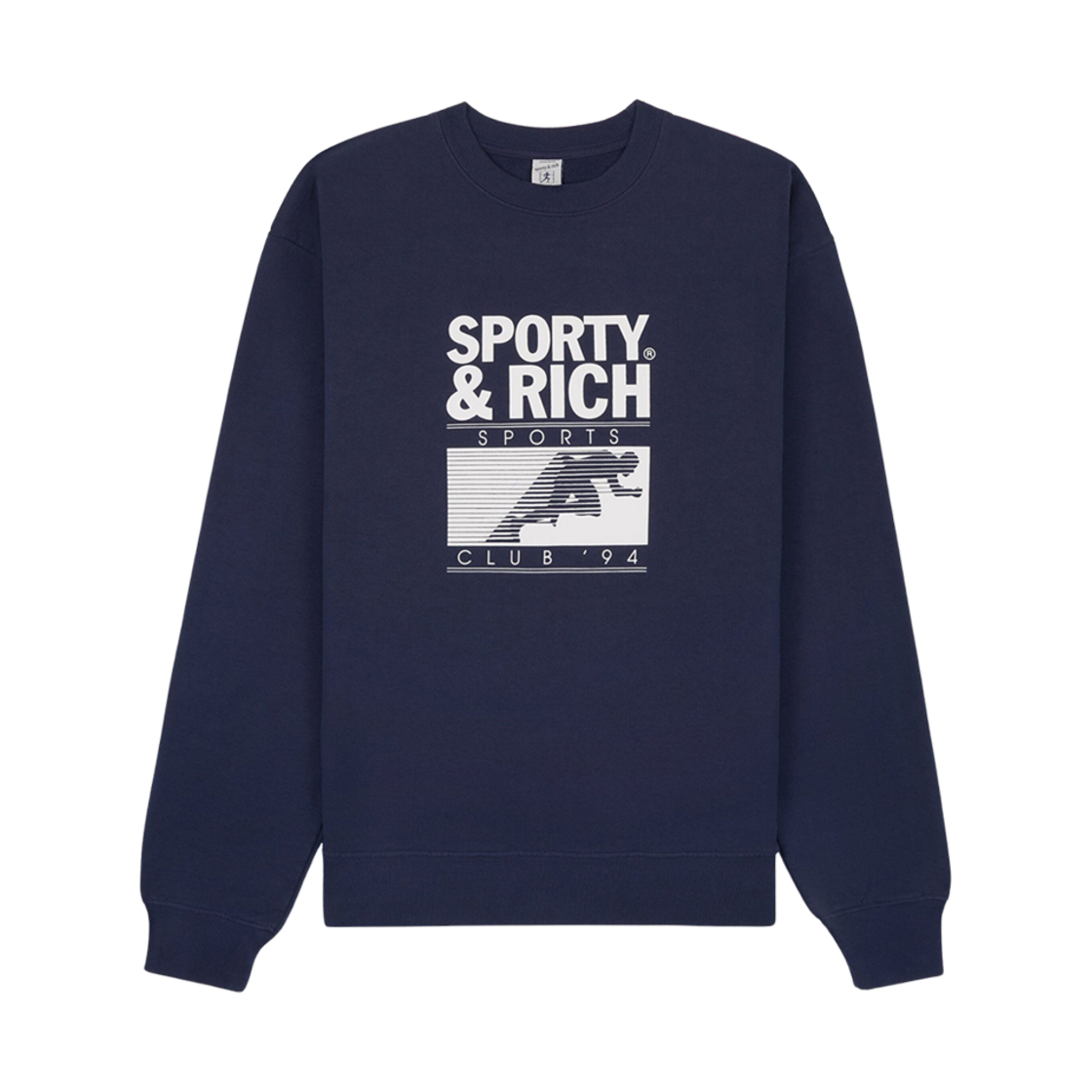 CR885NA Sporty & Rich Motion Club Sweatshirt Navy White