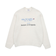 STU Embroidery Mohiar Knit Cream