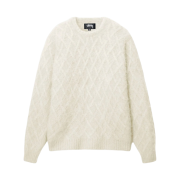 Stussy Fuzzy Lattice Crew Sweater Ivory