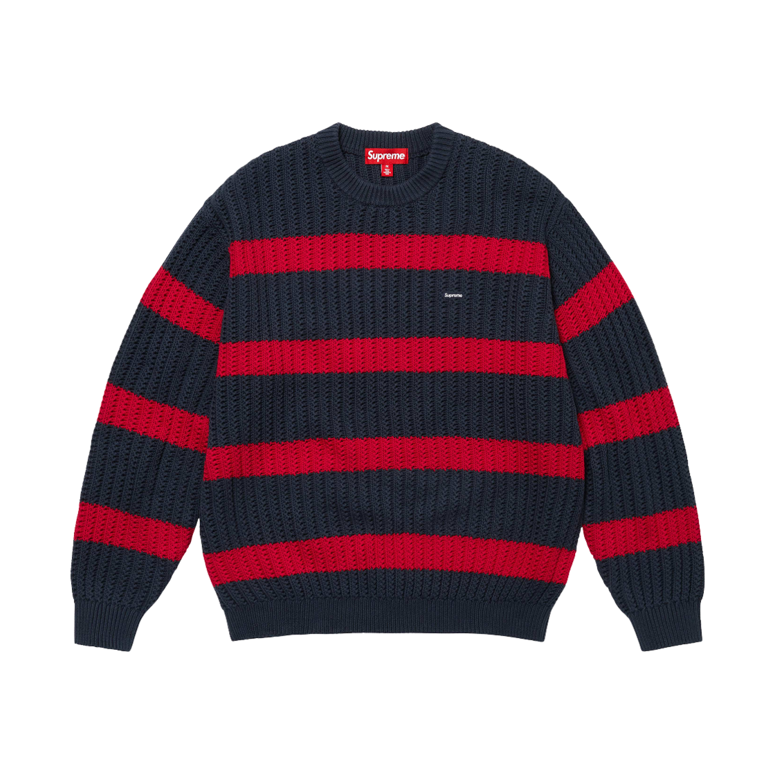 슈프림 루즈 게이지 스트라이프 스몰 박스 스웨터 네이비 - 25SS(Supreme Loose Gauge Stripe Small Box Sweater Navy - 25SS)
