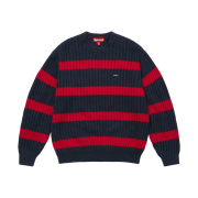 Supreme Loose Gauge Stripe Small Box Sweater Navy - 25SS