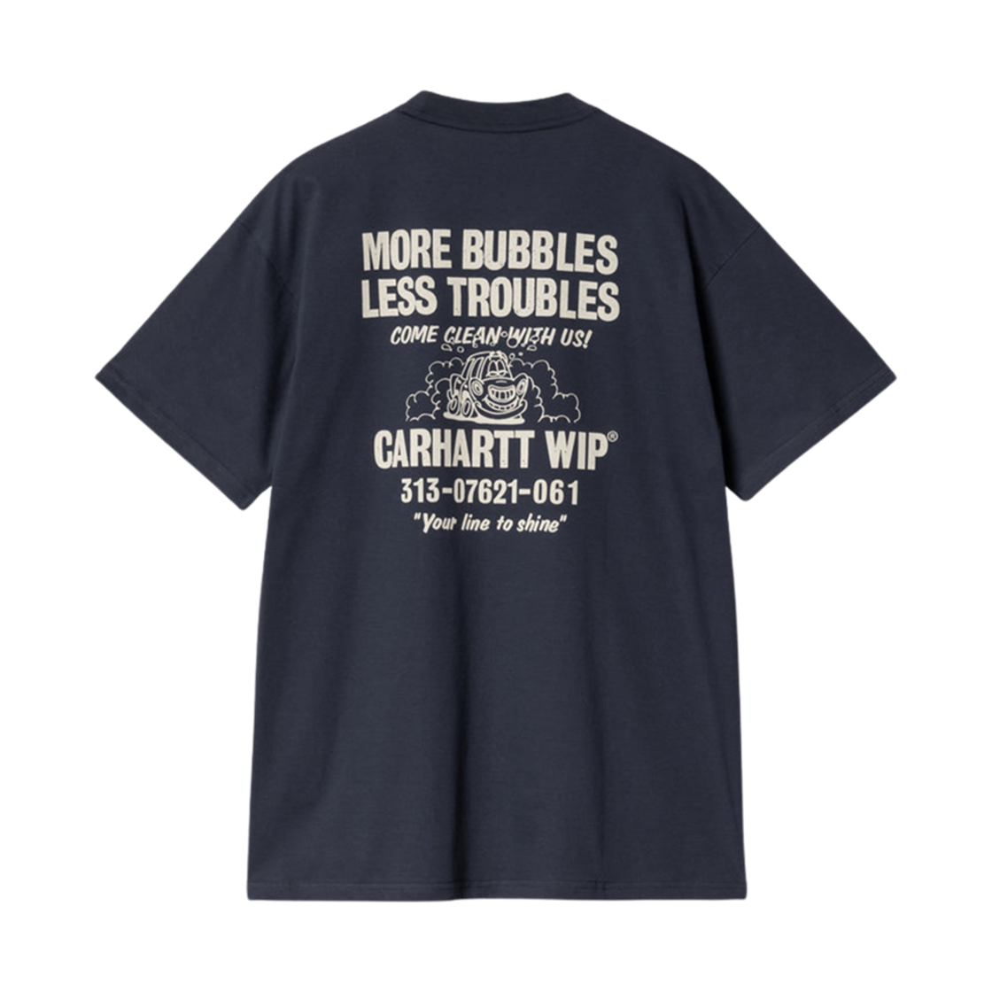 칼하트 WIP 레스 트러블 티셔츠 블루 왁스(Carhartt WIP Less Troubles T-Shirt Blue Wax) - 2