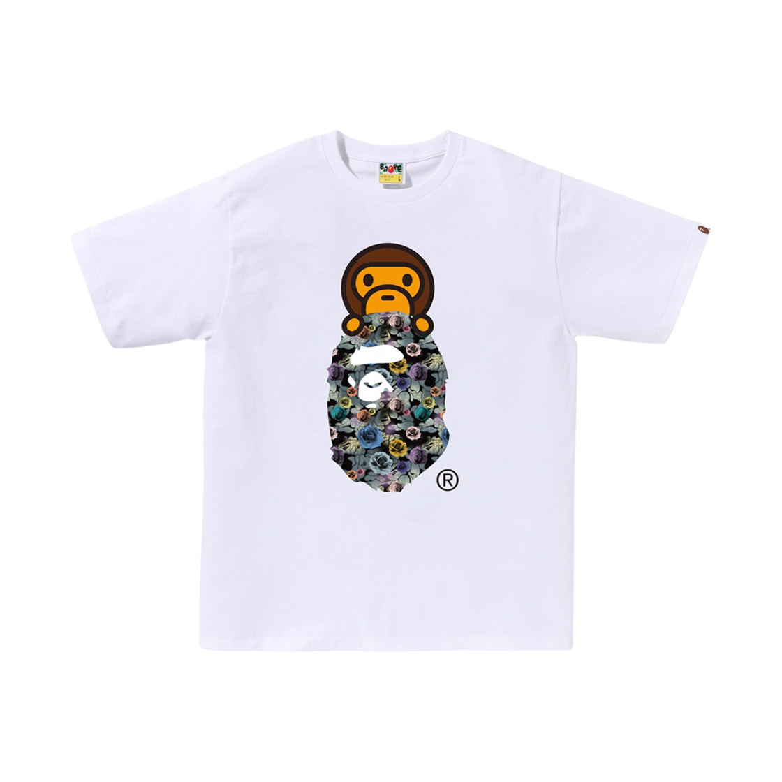 - BAPE Floral Camo Milo on Ape Head T-Shirt White