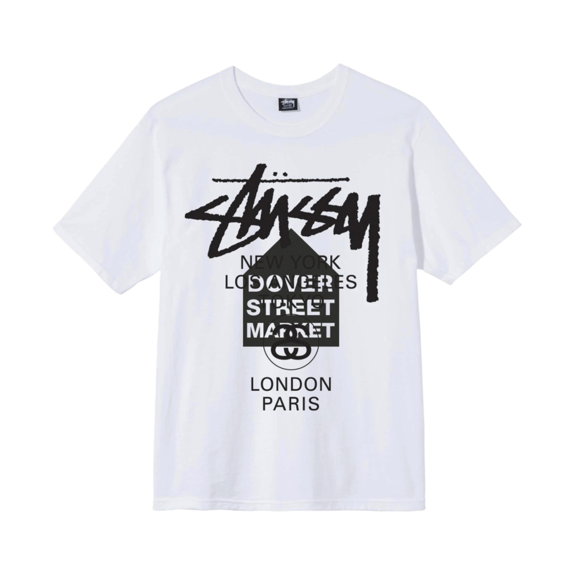 스투시 도버 스트리트 마켓 월드투어 티셔츠 화이트 | Stussy