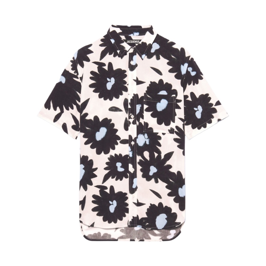 자크뮈스 라 슈미즈 멜로 숏슬리브 셔츠 프린트 다크 네이비 플라워