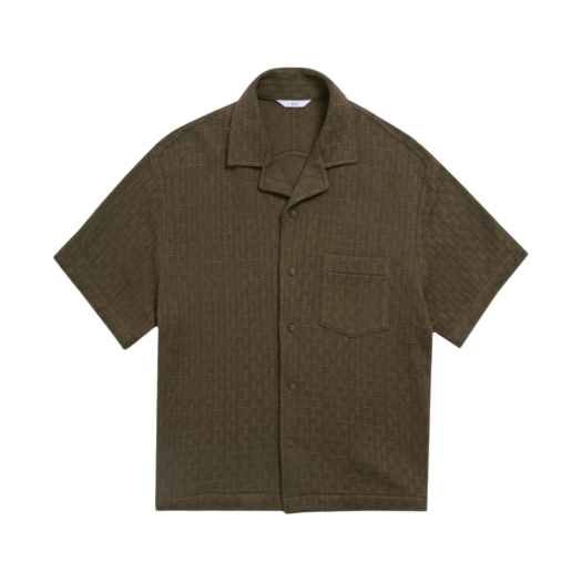 2502MSSBR STU Back Raglan Jacquard Shirt Brown