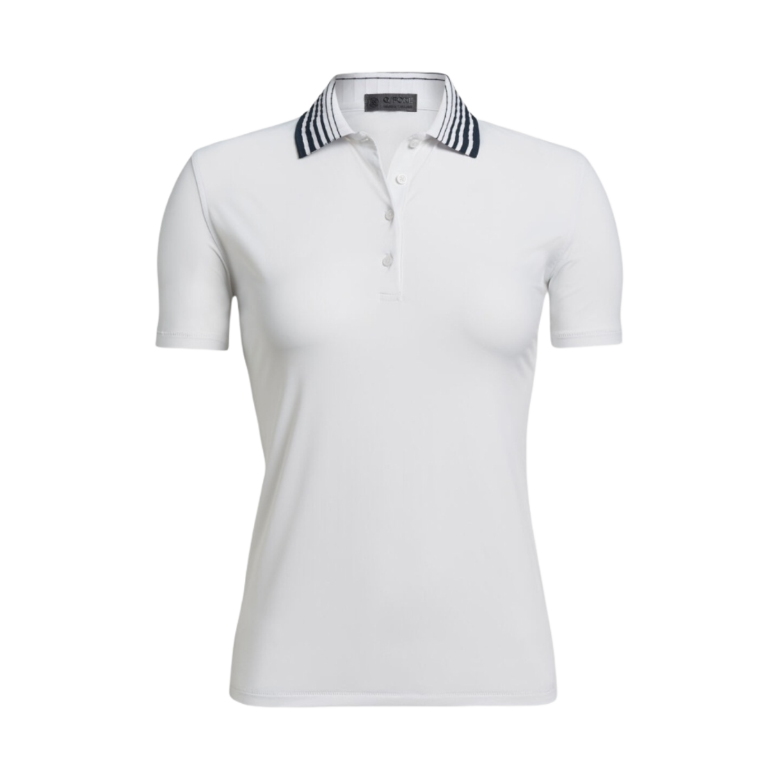 (W) 지포어 플리츠 칼라 실키 테크 나일론 폴로 스노우((W) G/Fore Pleated Collar Silky Tech Nylon Polo Snow) - 1
