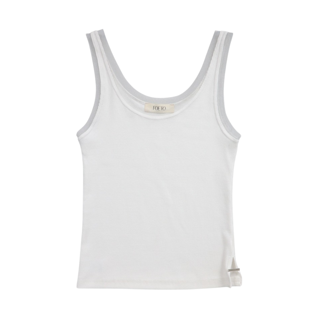 FOETO_166 FOETO Layered Mesh Slit Sleeveless White
