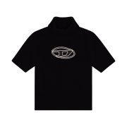 (W) Diesel M-Argaret Jumper Cut-Out Logo Short Sleeve Black