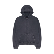 Farfromwhat Far Washed Small Logo Hoodie Zip-Up Navy