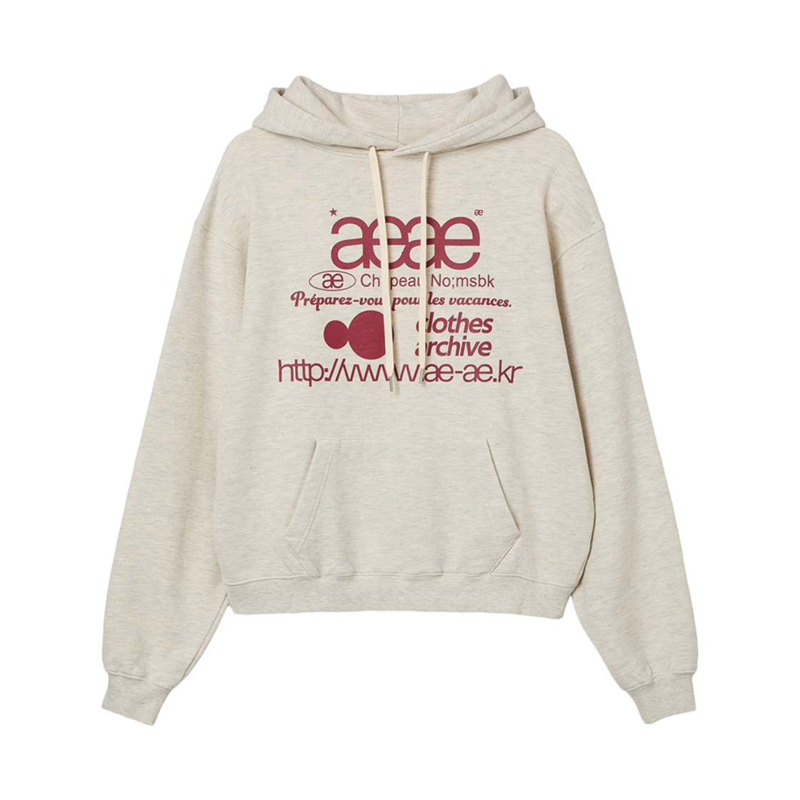 에이이에이이 웹 로고 루즈드 후디 오트밀