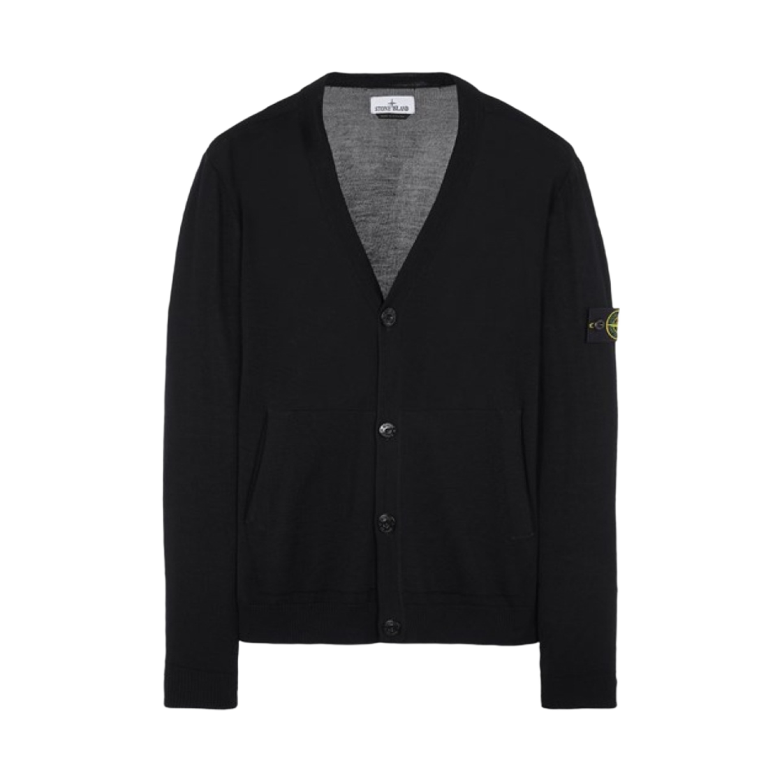 7915511C4-V0029 Stone Island 511C4 Pure Light Wool Knit Cardigan Black - 23FW