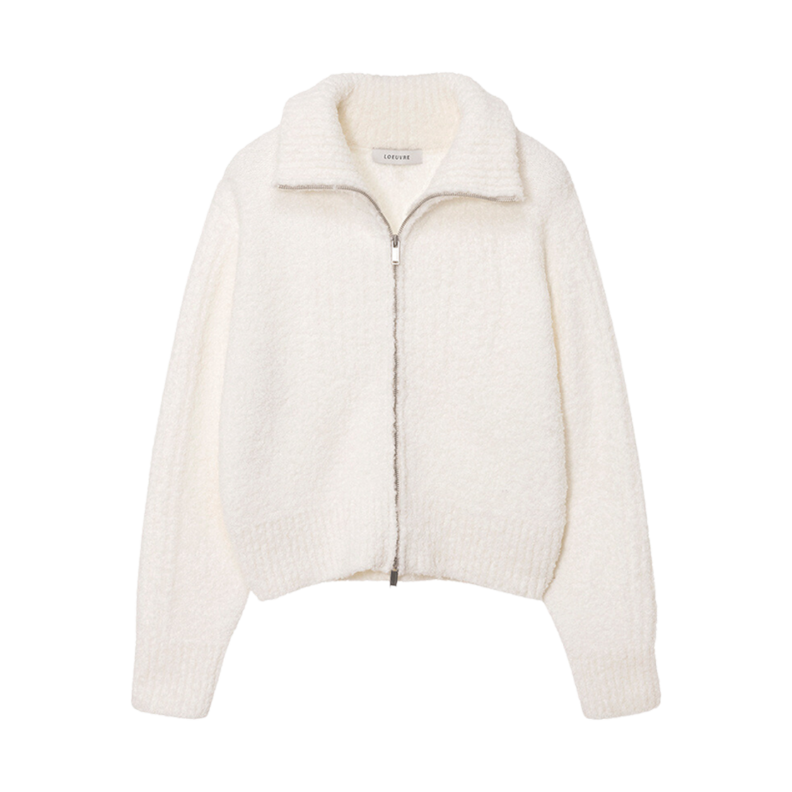 SK4WD945-03 (W) Loeuvre High Neck Boucle Zip-Up Cardigan Ivory