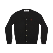 Play Comme des Garcons Mini Red Heart Knit Cardigan Black