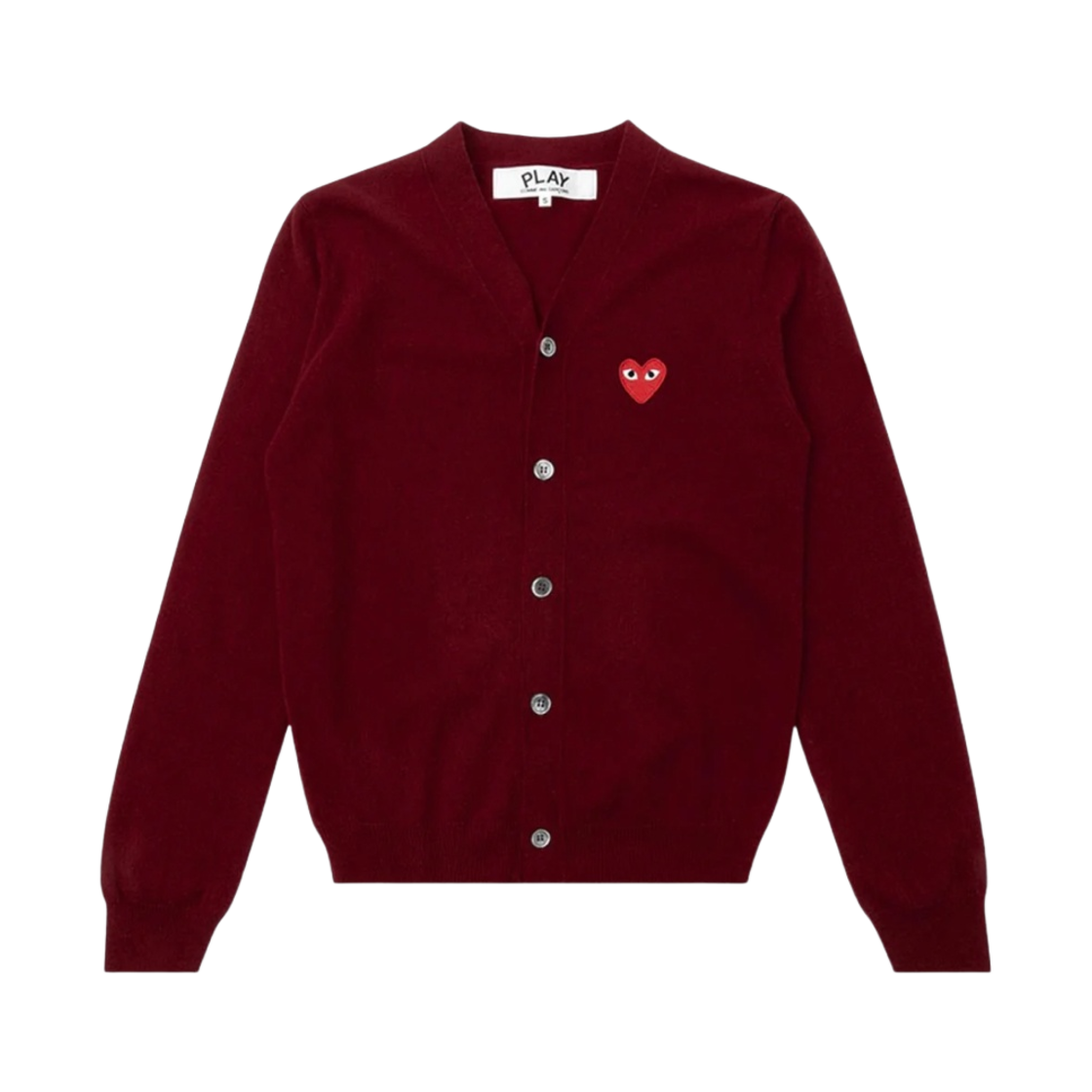 플레이 꼼데가르송 레드 하트 니트 가디건 버건디(Play Comme des Garcons Knit Red Heart Cardigan Burgundy)