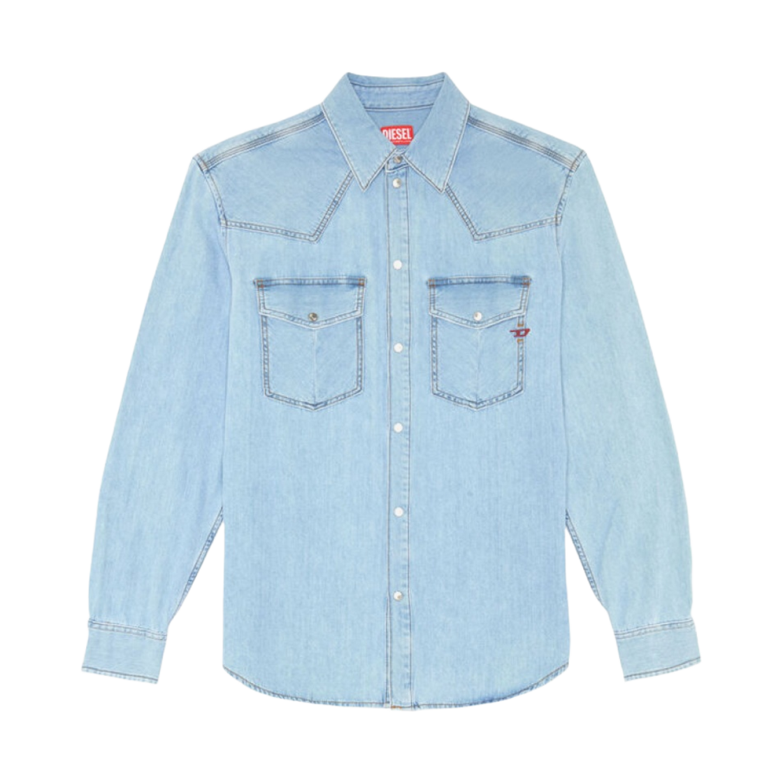 A035190ICVR-01 Diesel D-Ocean Western Shirt Medium Blue