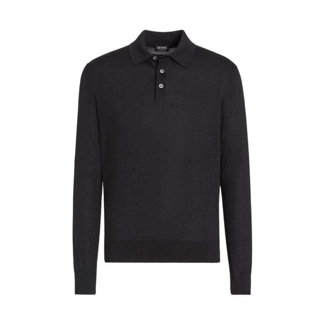 E8J00-132-K09 Zegna Cashmere Polo Shirt Black