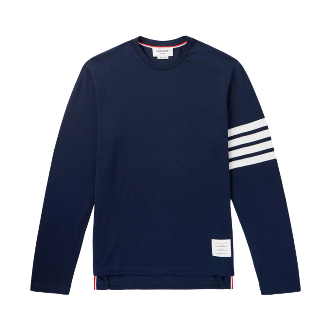 톰브라운 저지 사선 롱슬리브 티셔츠 네이비 | Thom Browne | KREAM