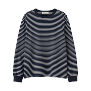 General Idea Unisex Basic Stripe Long Sleeve T Navy