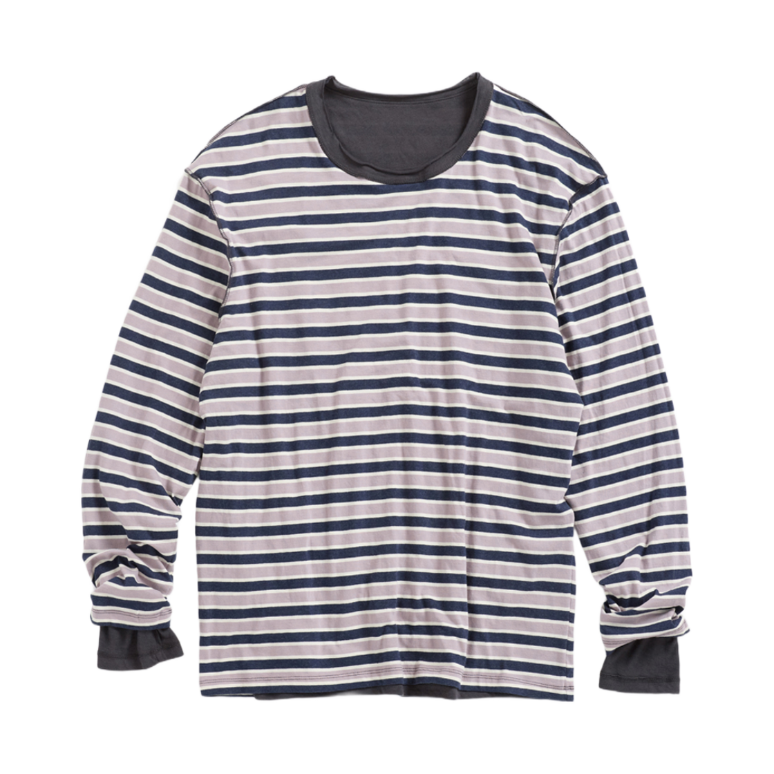 해칭룸 투 페이스 스트라이프 티셔츠 블루 차콜(Hatchingroom Two Face Stripe T-Shirt Blue Charcoal) - 2