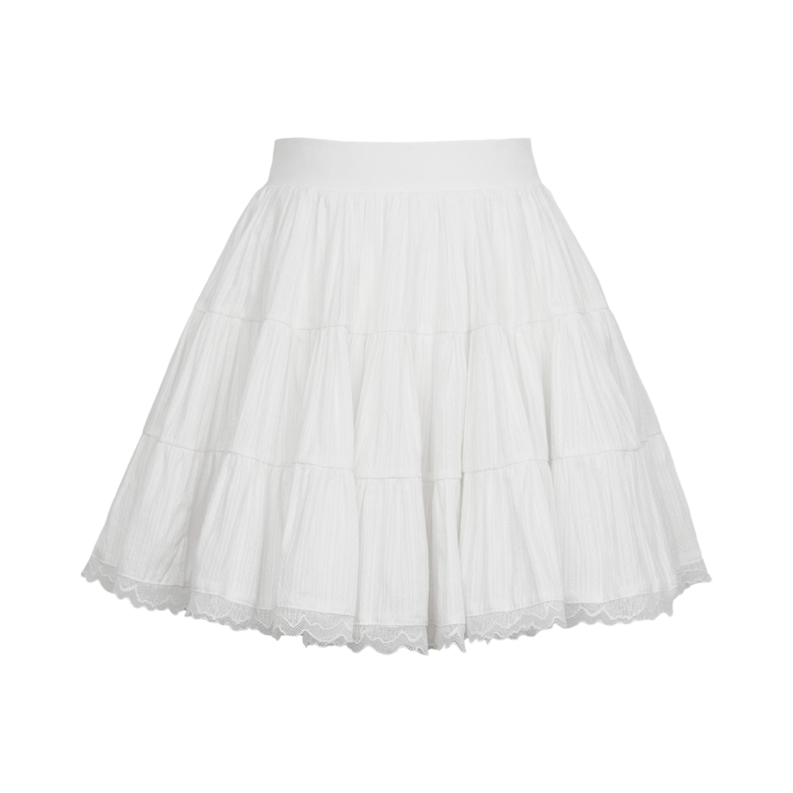 러프넥 폼폼 볼륨 스커트 화이트(Roughneck Pom Pom Volume Skirt White)
