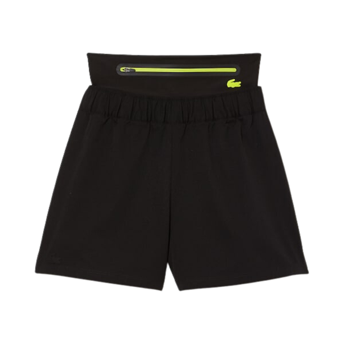 (W) 라코스테 밴딩 집 포인트 트레이닝 쇼츠 블랙((W) Lacoste Banded Zip Point Training Shorts Black)
