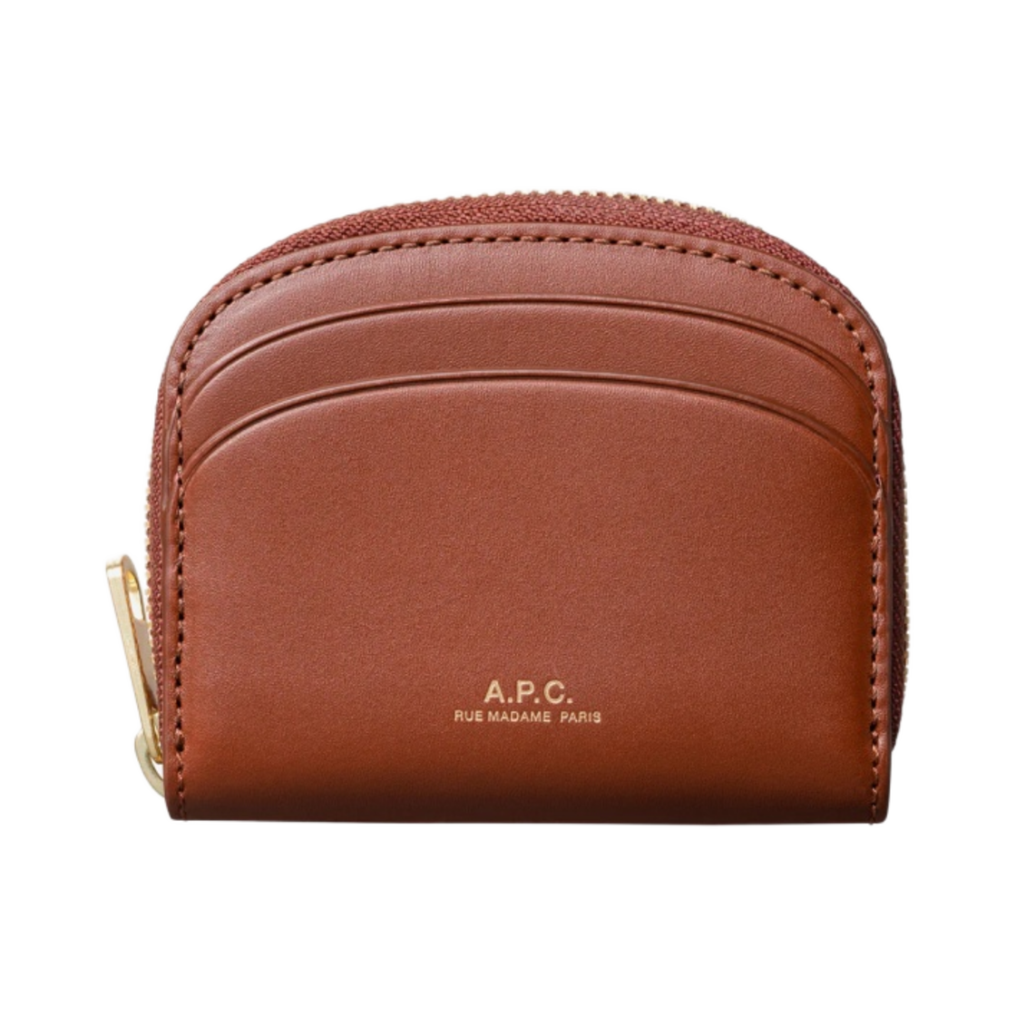 아페쎄 데미룬 미니 컴팩트 월렛 넛 브라운(A.P.C. Demi-Lune Mini Compact Wallet Nut Brown)