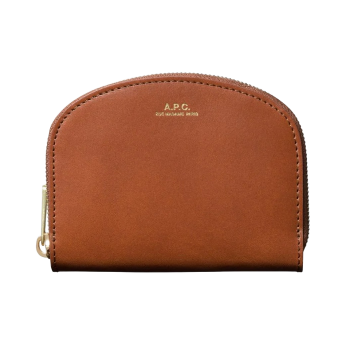PXAWV-F63219-CAD A.P.C. Demi-Lune Compact Wallet Nut Brown