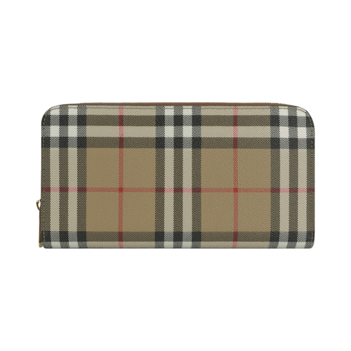 버버리 체크 앤 레더 집어라운드 지갑 아카이브 베이지 버치 브라운(Burberry Check and Leather Ziparound Wallet Archive Beige Birch Brown) - 2