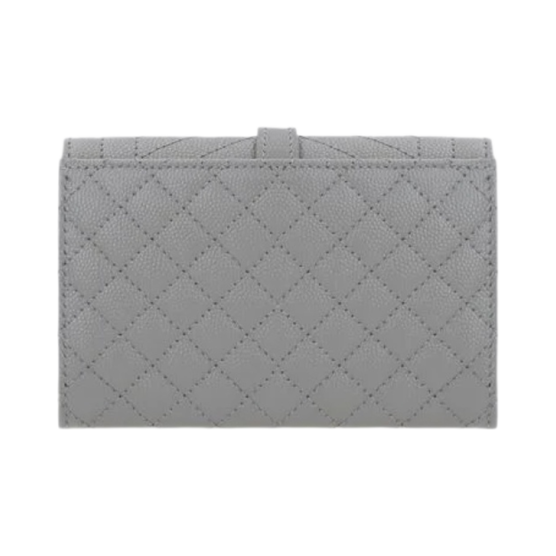 생로랑 그랑 드 뿌드르 엠보스드 레더 믹스 마틀라세 스몰 엔벨로프 지갑 블랙 그레이(Saint Laurent Small Envelope Wallet in Mix Matelasse Grain de Poudre Embossed Leather Gray) - 3